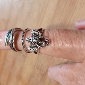 3 silver tone rings